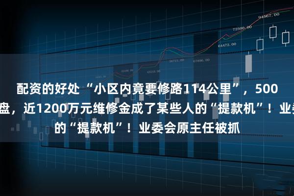 配资的好处 “小区内竟要修路114公里”，5000多户的超级大盘，近1200万元维修金成了某些人的“提款机”！业委会原主任被抓